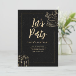 Låt oss festinbjudan överraskning födelsedag inbjudningar