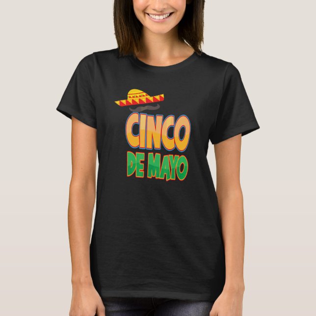 Låt oss Fiesta 5 De Mayo Viva Mexiko T Shirt (Framsida)