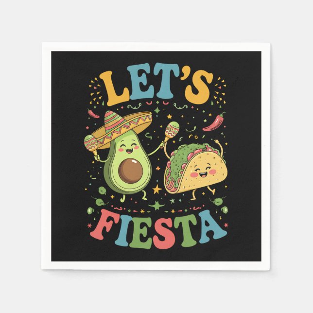 Låt oss Fiesta Avocado och Tacos cinco de Mayo Pappersservett (Framsidan)