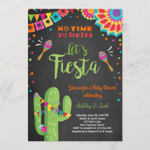 Låt oss Fiesta Baby Shower-inbjudan för mexikanska Inbjudningar