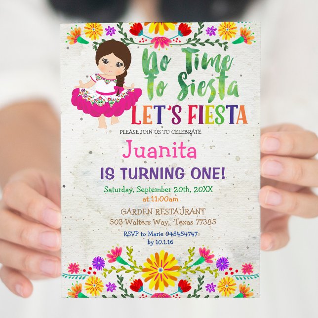 Låt oss Fiesta Birthday Fiesta, ingen tid till Sie Inbjudningar (Skapare uppladdad)
