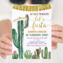 Låt oss Fiesta Blommigt Cactus Succulent Birthday