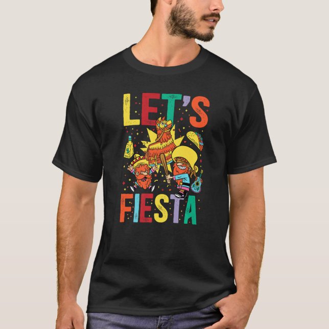 Låt oss Fiesta Cinco De Mayo Camisa Mexiko Hombre T Shirt (Framsida)