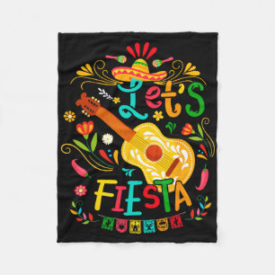 Låt oss Fiesta Cinco De Mayo Guitar Funny Mexican Fleecefilt
