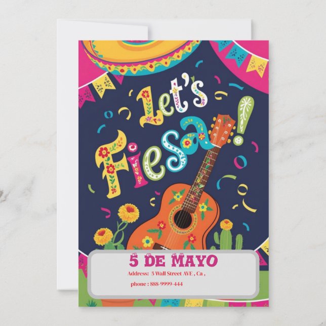 Låt oss fiesta cinco de mayo inbjudningar (Baksida)