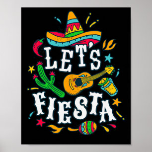 Låt oss Fiesta Cinco De Mayo Mexican Festival Part Poster