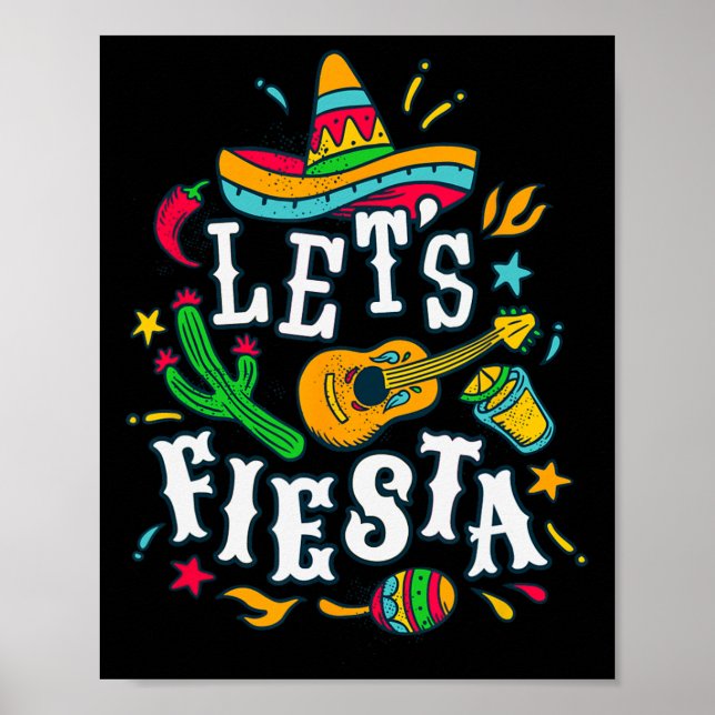 Låt oss Fiesta Cinco De Mayo Mexican Festival Part Poster (Framsidan)