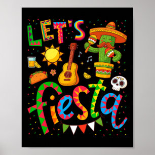Låt oss Fiesta Cinco de Mayo Shirts för Kvinnor Ma Poster