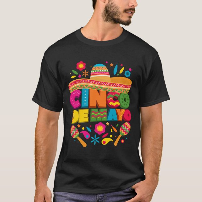 Låt oss Fiesta Cinco De Mayo T Shirt (Framsida)