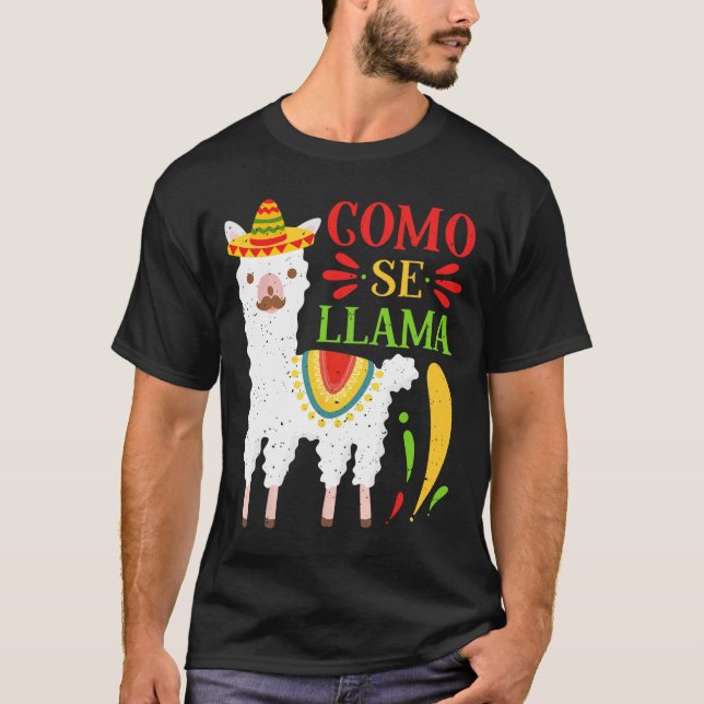 Låt oss Fiesta Como Te Llamas Cinco de Mayo Como S T Shirt (Framsida)