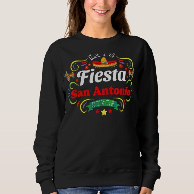 Låt oss Fiesta Drinking Party San Antonio Cinco De T Shirt (Framsida)