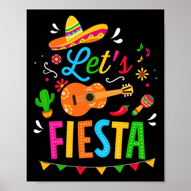 Låt oss Fiesta for FUNny Cinco De Mayo Costume Par Poster (Framsidan)