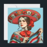 Låt oss Fiesta Groovy Festive Sombrero Inbjudningar<br><div class="desc">Den här konstruktionen sammanför tradition,  häftighet och ett tankstreck. Perfekt för födelsedagsfester,  fiestas,  cinco de mayo,  mes patrio,  cocktail party med mera.</div>