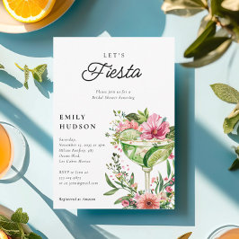 Låt oss Fiesta Margarita Blommigt Möhippa Inbjudningar