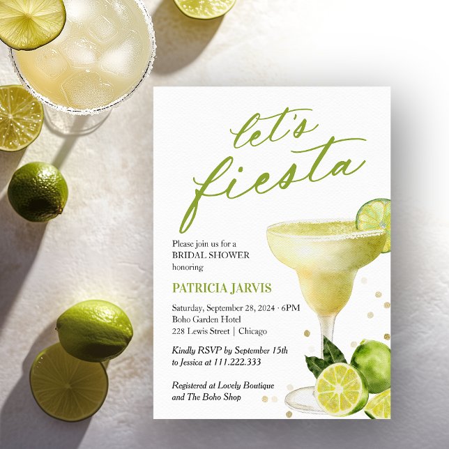 Låt oss Fiesta Margarita Cocktail-Möhippa Inbjudningar (Skapare uppladdad)