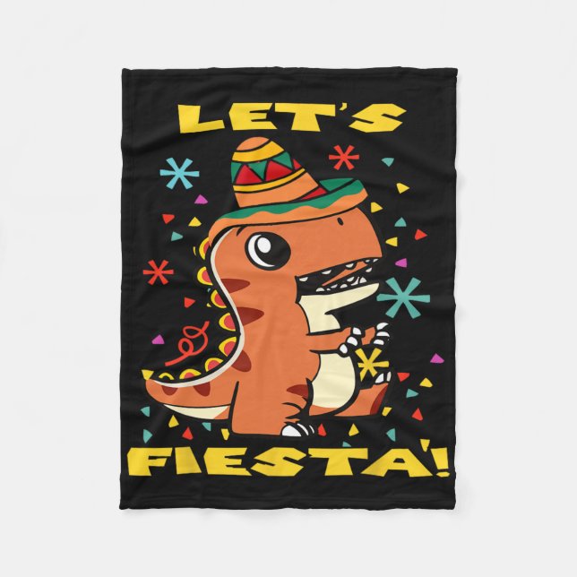 Låt oss Fiesta Mexican Dinosaur Cinco De Mayo Todd Fleecefilt (Framsidan)