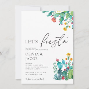 Låt oss Fiesta Mexican Förlovningsfest Inbjudningar