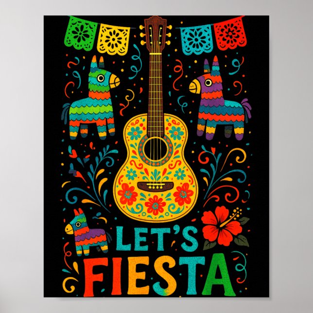 Låt oss fiesta - mexikansk fiesta cinco de mayo-fe poster (Framsidan)