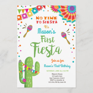 Låt oss Fiesta Mexikansk födelsedagscactus pojke Inbjudningar