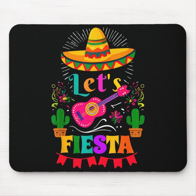 Låt oss fiesta mexikansk hatt cinco de mayo kaktus musmatta (Framsidan)
