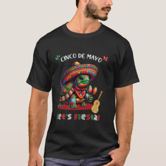 Låt oss fiesta mexikansk sköldpadda spelar musik C T Shirt