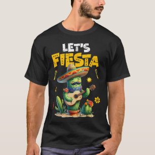 Låt oss Fiesta Mexiko Fiesta Taco Guitar Cactus Ci T Shirt