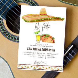 Låt oss fiesta möhippa tacos och tequila inbjudningar