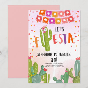 Låt oss Fiesta Party mexikanska Cactus Vuxen födel Inbjudningar