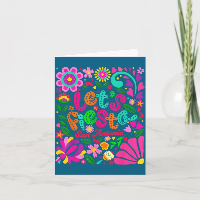 Låt oss fiesta san antonio cinco de mayo blomster  kort (Framsida)