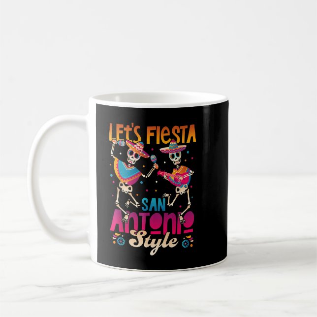 Låt oss Fiesta San Antonio Cinco De Mayo Mexican S Kaffemugg (Vänster)