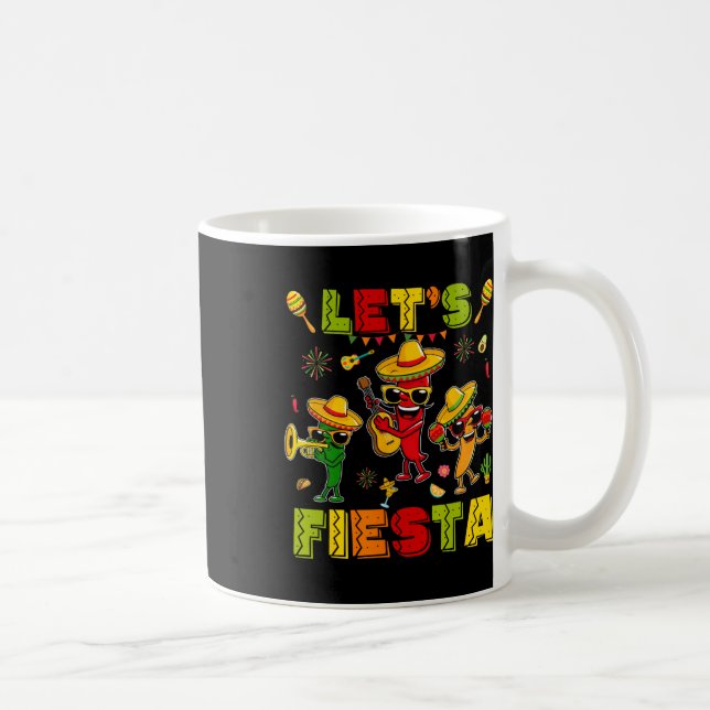 Låt oss Fiesta Shirt Mexican Party Låt oss Fiesta  Kaffemugg (Höger)