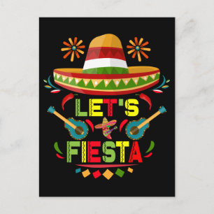 Låt oss fiesta sombrero glad Cinco De Mayo-fest Vykort