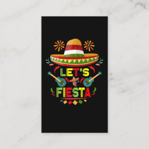 Låt oss Fiesta Sombrero Lycklig Cinco De Mayo Part Visitkort