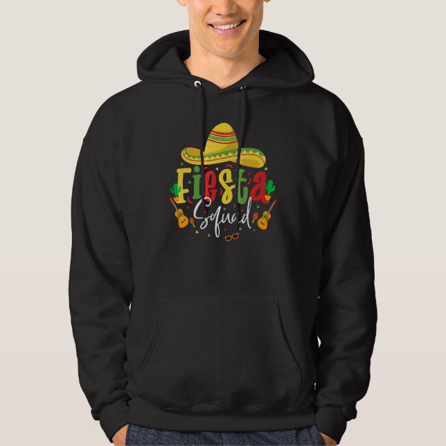 Låt oss Fiesta Squad Cinco De Mayo Mexican Guitar  Hoodie (Framsida)