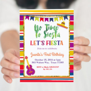 Låt oss Fiesta Taco 5-födelsedagsinbjudan Inbjudningar