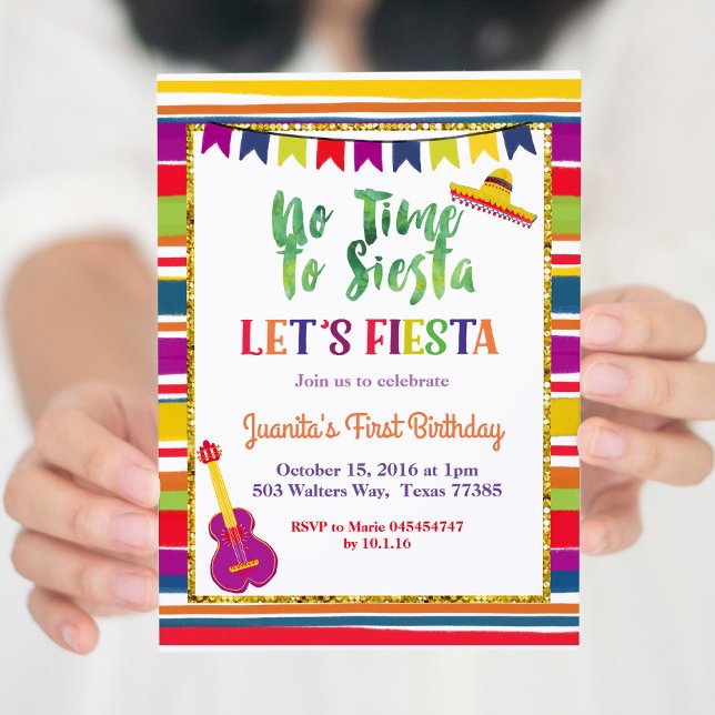 Låt oss Fiesta Taco 5-födelsedagsinbjudan Inbjudningar (Skapare uppladdad)