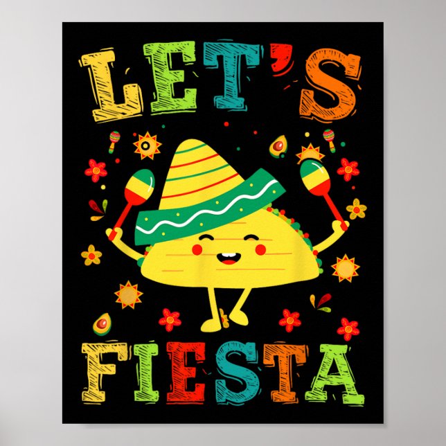 Låt oss Fiesta Taco Cinco De Mayo Boys Manar Kids  Poster (Framsidan)