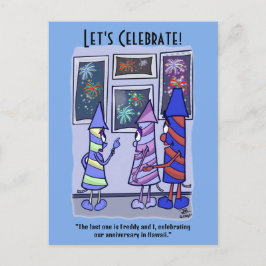 Låt oss fira 4:e juli vykort