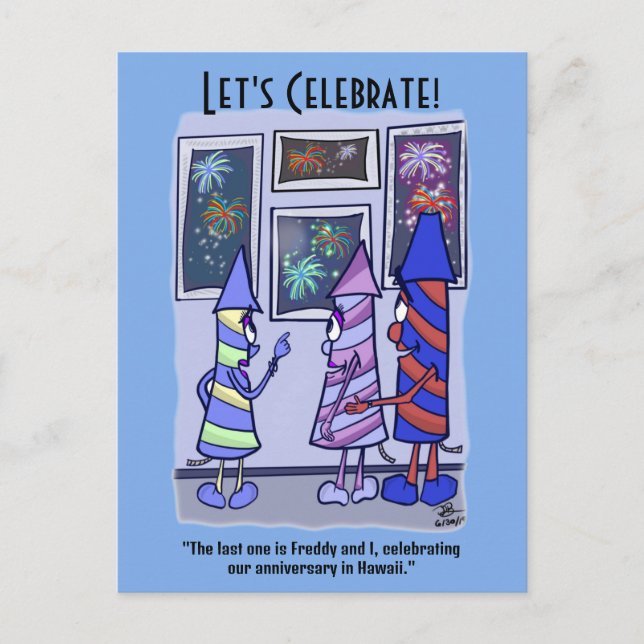 Låt oss fira 4:e juli vykort (Framsida)