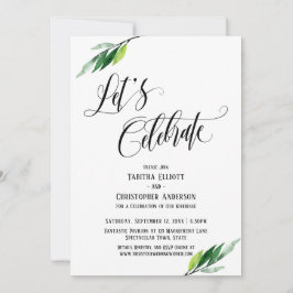 Låt oss fira blomstrande skrivande och grönska inbjudningar