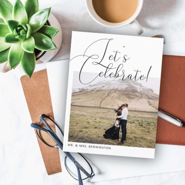 Låt oss fira bröllopsfirande meddelande vykort (Skapare uppladdad)