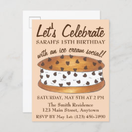 Låt oss fira Chipwich Glassfest Birthday Inbjudan Vykort