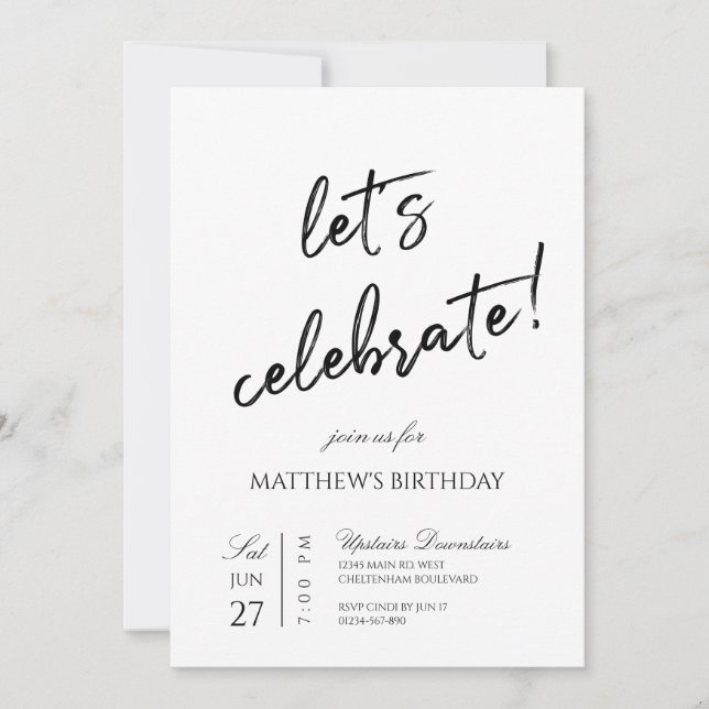 Låt oss fira fest inbjudningar (Framsida)