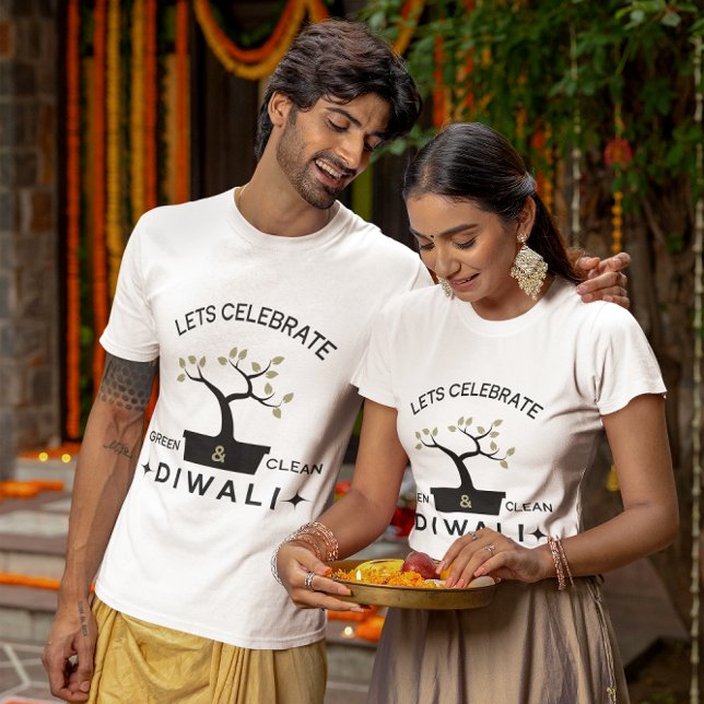 Låt oss fira grönt och rensa Diwali T Shirt (Skapare uppladdad)