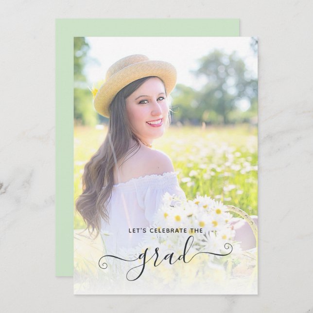 Låt oss fira inbjudan till foton från Student (Fram/baksida)