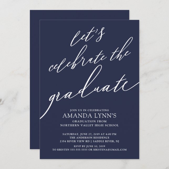 Låt oss fira inbjudan till Student Studenten (Fram/baksida)