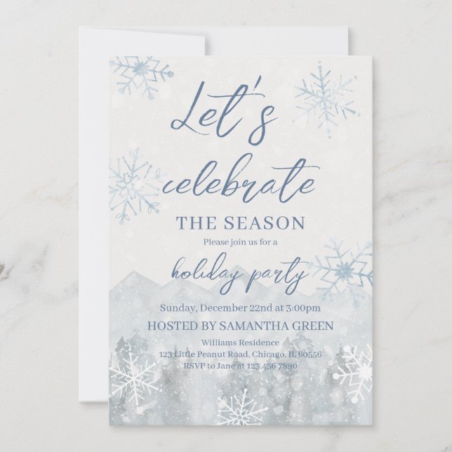 Låt oss fira Julfesten för säsongen Inbjudningar (Framsida)