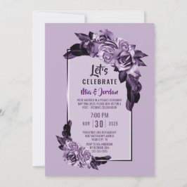 Låt oss fira Lila Ro Blommigt Elopement Inbjudningar