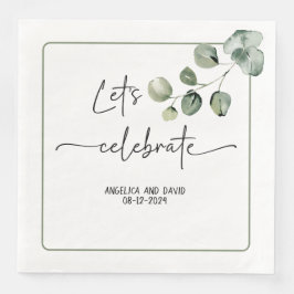 Låt oss fira namn-datumet eukalyptus modern pappersservett