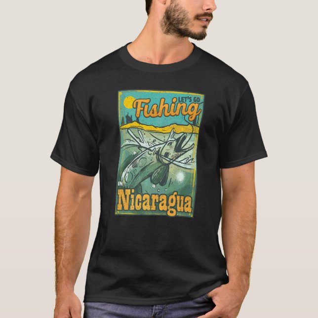 Låt Oss Fiska I Nicaragua T Shirt (Framsida)